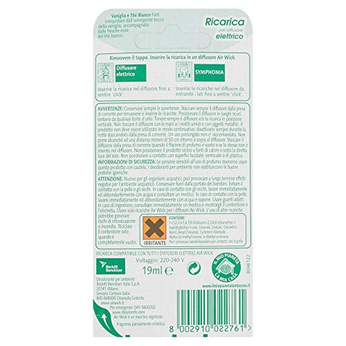 Airwick Diffusore Oli Essenziali Vaniglia E Thè Bianco - Confezione Con 3 Ricariche - Foto 4