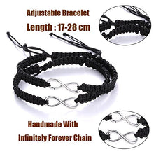 Carica l'immagine nel visualizzatore di Gallery, Shlonger, bracciali unisex intrecciati con simbolo dell’infinito, Black - Ilgrandebazar