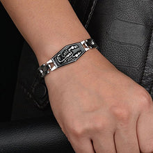 Carica l&#39;immagine nel visualizzatore di Gallery, ODETOJOY segno zodiacale Scorpione bracciale da uomo in acciaio INOX catena... - Ilgrandebazar