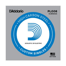 Carica l&#39;immagine nel visualizzatore di Gallery, D&#39;Addario PL008 Corda Singola Elettrica-Acustica Plain Steel - Ilgrandebazar