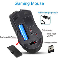Carica l'immagine nel visualizzatore di Gallery, EasyULT Mouse Gaming Wireless Ricaricabile, Senza Fili 2,4G 2400DPI...