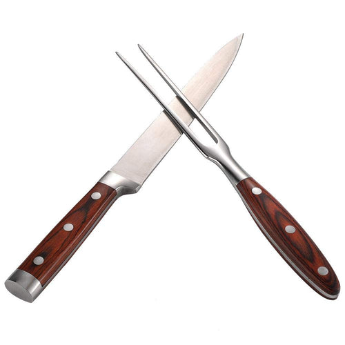 Barbecue Fork Tool Set Coltello in acciaio inox Carving Outdoor... - Ilgrandebazar