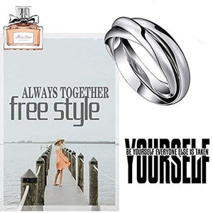 JewelryWe Gioielli Moda Tono Acciaio Inossidabile Tre Anelli Interbloccate... - Ilgrandebazar