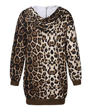 Carica l'immagine nel visualizzatore di Gallery, Auxo Donna Felpa Tunica Abito con Cappuccio Pullover S, 06a-leopardo - Ilgrandebazar