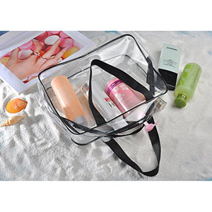 Txian - Set con 3 beauty case trasparenti in PVC, impermeabili, Black - Ilgrandebazar