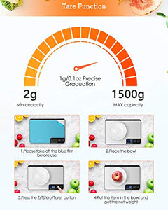 Bilancia Cucina Digitale, HOMEVER 15kg con 6 Measuring...