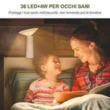 Carica l&#39;immagine nel visualizzatore di Gallery, Atsui Lampada Tavolo 36LED USB, Ricaricabile con 180° Girevole+3...