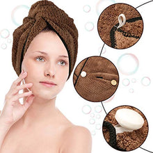 Carica l&#39;immagine nel visualizzatore di Gallery, Magicfun Asciugamano per Capelli Turbante, 2 Pezzi Quadrato... - Ilgrandebazar