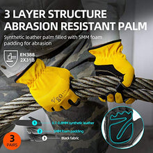 Carica l&#39;immagine nel visualizzatore di Gallery, Vgo Glove Guanti, 3 paia, guanti da lavoro in 10/XL, Rosso + Grigio + Giallo