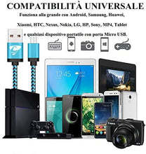 Carica l'immagine nel visualizzatore di Gallery, Aione Cavo Micro USB [3 Pezzi, 2m],Cavo Android Nylon Intrecciato, Carica Rapida USB Caricatore Compatibile con Samsung A10/S7/S6/S5/J7/J5/J4/J3,Huawei P Smart /P8 P9 P10 Lite,Xiaomi Note 5,HTC,LG,PS4