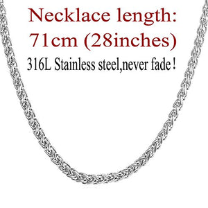 U7 Collana Uomo a Catena Grano Sottile Robusta Grande Grossa, Argento(6mm) - Ilgrandebazar