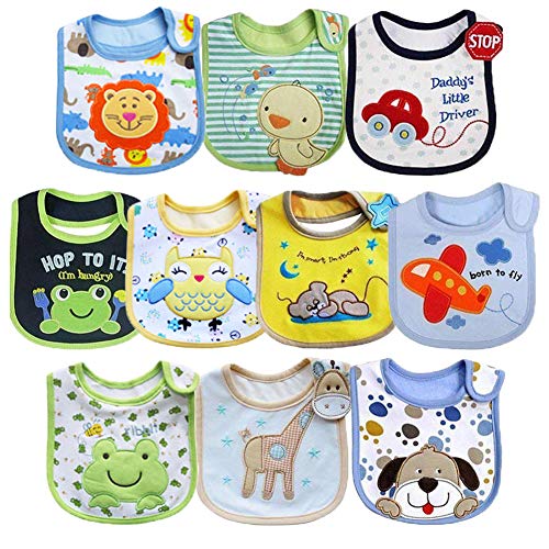 Tomkity 10 x Bavaglino Neonato Impermeabili Bambino Bandana Drool Unisex-01 - Ilgrandebazar