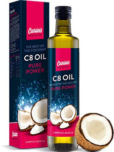 Olio C8 MCT da olio di cocco puro al 100% acido caprilico 500 ml - inodore e...