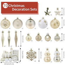 Carica l'immagine nel visualizzatore di Gallery, NINGESHOP Palline di Natale 70pz Decorazioni Albero di Natale,Palline per Albero di Natale addobbi Natalizi in Argento e Bianca,Palline Albero di Natale,Regalo Natale Decorazioni Natalizie per la Casa
