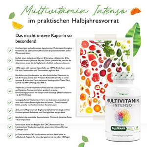 Premium Multivitamin AZ - 365 capsule ad alto dosaggio con forme bioattive e materie prime di marca - Vitamine + minerali - Testato in laboratorio - Vegano