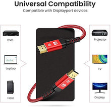 Carica l'immagine nel visualizzatore di Gallery, Cavo DisplayPort 4K, ALCLAP DP 144Hz Alta 2m, Rosso