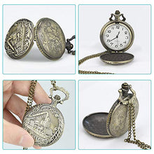 Carica l&#39;immagine nel visualizzatore di Gallery, Montre de poche Vintage Quartz Classique Sculpture de...