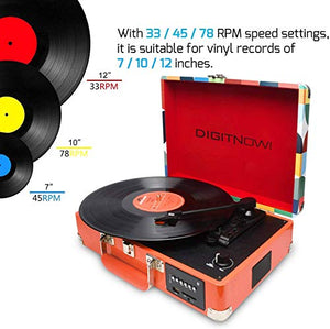DIGITNOW! Giradischi Bluetooth a 3 Velocità, Convertitore Portatile M46-Color