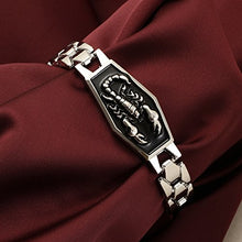 Carica l&#39;immagine nel visualizzatore di Gallery, ODETOJOY segno zodiacale Scorpione bracciale da uomo in acciaio INOX catena... - Ilgrandebazar