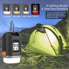 Carica l'immagine nel visualizzatore di Gallery, Lanterna da campeggio a LED ricaricabile e power bank 15000mAh, luce per...