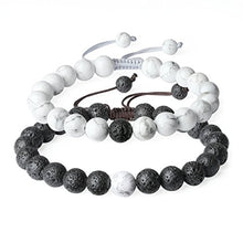 Carica l&#39;immagine nel visualizzatore di Gallery, COAI Coppia Bracciali della Distanza per Lui e Per Lei, Alite, Pietra Lavica