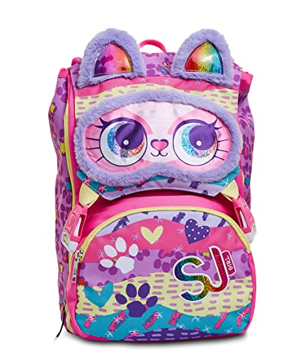 SJ Gang , Zaino Estendibile Big Animali Fantasy Colorato Con Decorazioni E Dettagli Scuola Bambine Ragazze, Multicolore (Fuxia), Taglia unica