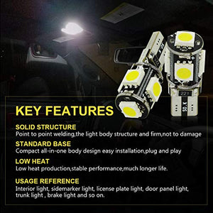 Safego 10 x LAMPADINE T10 W5W LED 194 168 cuneo Tipo 5 SMD 10xCanbus 5SMD