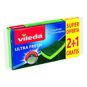 Vileda Ultrafresh 2+1 Spugna Abrasiva, Assorbente, Antigraffio, con Parte... - Ilgrandebazar