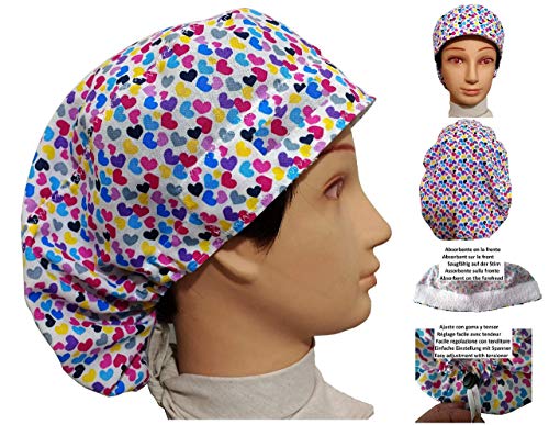 Cappello medico quirofano Cuori Per i capelli lunghi Infermieristica,... - Ilgrandebazar