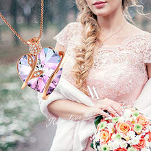Carica l&#39;immagine nel visualizzatore di Gallery, Angelady Collana con Ciondolo Fiore Rosa Cuore per Donna Cristalli di Pink - Ilgrandebazar