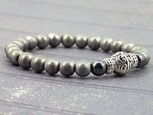 Carica l&#39;immagine nel visualizzatore di Gallery, Bracciale per gli uomini in ematite nero e grigio e perle di tibetani - Ilgrandebazar