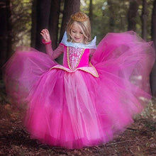 Carica l&#39;immagine nel visualizzatore di Gallery, NNDOLL Aurora Principessa Vestito Sleeping Beauty Costume 140/5-6 anni, Fuxia - Ilgrandebazar