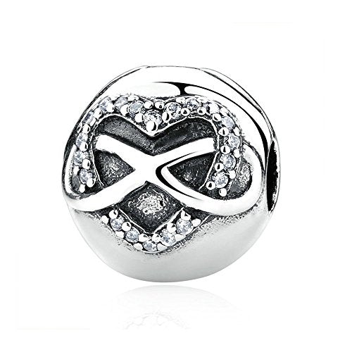 Cooltaste europea autunno Fashion infinity Heart Clear CZ Bead DIY adatto... - Ilgrandebazar