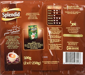 Splendid - Caffè Macinato Gusto Ricco - 250 g (Confezione da 8), 8 Pezzi