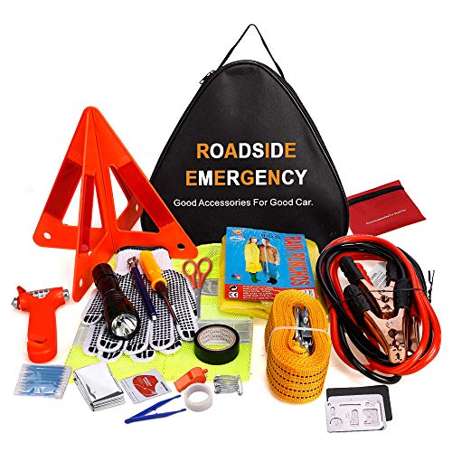 Sailnovo Kit di Emergenza per Auto Portatile, 76 in 1, Triangolo 76 1
