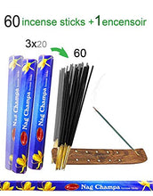 Carica l&#39;immagine nel visualizzatore di Gallery, Incenso&quot;Nag Champa&quot; 60 bastoncini incenso naturale encensoir Porta incenso... - Ilgrandebazar