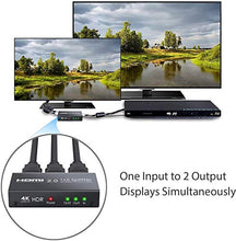 Carica l'immagine nel visualizzatore di Gallery, ESYNiC HDMI 2.0 Splitter 2 Vie Supporta 4K@60Hz YUV 4:4:4 e...