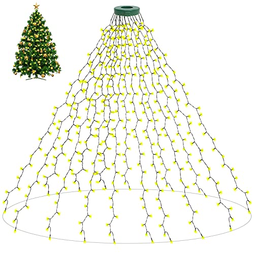 aneeway Catene Luminose per Natalizie, 16x2m 400 LEDs Luci Stringa, 8 Modalità, Timer,Luci Natale Fata Filo di Rame Luci, per Interni Esterni Camera da Letto Giardino Natale - Bianco Caldo