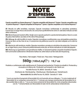Note D'Espresso Qualità Oro Caffè in Capsule Compatibili con Sistema... - Ilgrandebazar