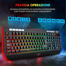 Carica l&#39;immagine nel visualizzatore di Gallery, PICTEK Tastiera Gaming RGB, da Gaming, Retroilluminazione RGB Nero