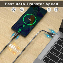 Carica l'immagine nel visualizzatore di Gallery, GIANAC Cavo USB C, [5Pezzi, 0.25m 0.5m 1m 2m 3m] Nylon Nero + Argento