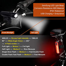 Carica l&#39;immagine nel visualizzatore di Gallery, WOTEK Luci per Bicicletta Set Bici Ricaricabili e Impermeabili USB...