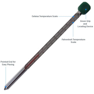 Termometro da terra in alluminio, 210 mm, per monitorare la temperatura del... - Ilgrandebazar
