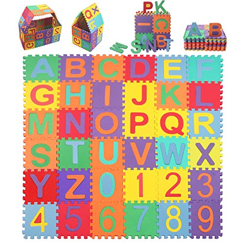 Tappeto Bambini Puzzle, Puzzle da Gioco Multicolore in Soffice...