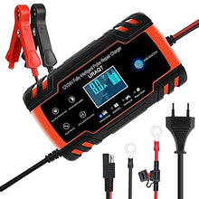 Carica l&#39;immagine nel visualizzatore di Gallery, URAQT Caricabatteria Auto, 12V/24V 8A Multi Protezioni Caricatore Rosso - Ilgrandebazar