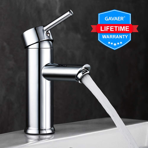 GAVAER Rubinetto Bagno Lavabo, Elegant Miscelatore Cromato E-7092