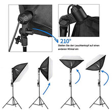 Carica l&#39;immagine nel visualizzatore di Gallery, Emart, set softbox pieghevole da 1000 W, 60 x 60 cm, illuminazione per...