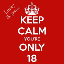 Carica l&#39;immagine nel visualizzatore di Gallery, Portafortuna con moneta da 6 pence, scritta in inglese: Keep Calm,...