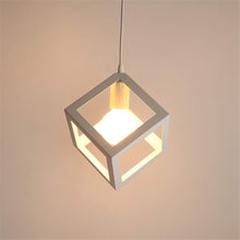 Carica l&#39;immagine nel visualizzatore di Gallery, Lampada a sospensione Vintage industriale, cubo creativo battuto Bianco - Ilgrandebazar