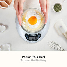 Carica l&#39;immagine nel visualizzatore di Gallery, Bonsenkitchen Bilancia da cucina Digitale, vassoio di vetro con Argento - Ilgrandebazar